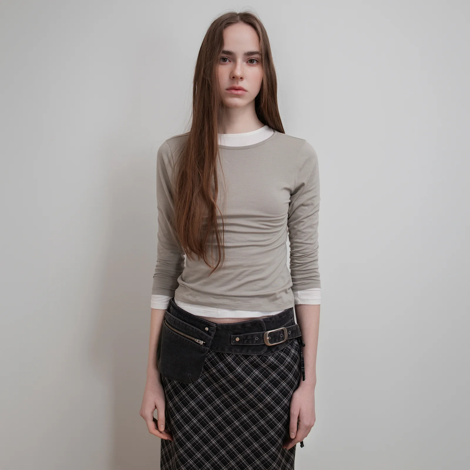 MODAL HALF SLEEVE T-SHIRT - ASH OLIVE