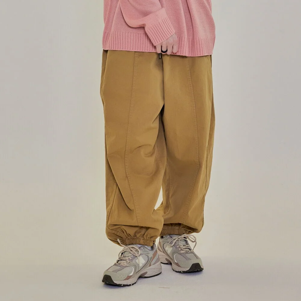 CB COTTON WIDE JOGGER PANTS (BEIGE)