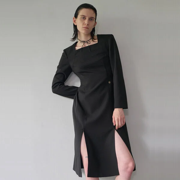 SLIM POWER DRESSING ONE PIECE BLACK (OP-6093)