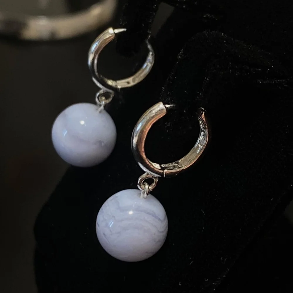 Chalcedony ring earrings