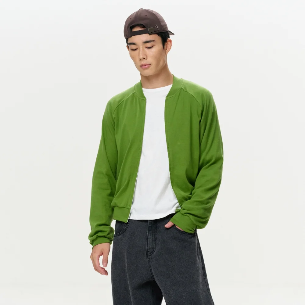 MEN ERA RAGLAN JERSEY ZIP-UP - MATCHA