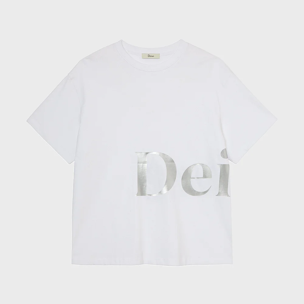 SILVER LOGO T-SHIRT IN WHITE