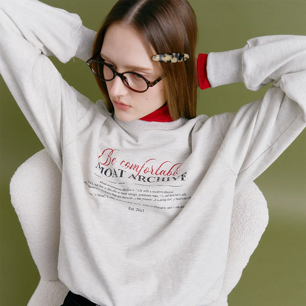 VINTAGE LETTERING SWEAT SHIRT (ecru)