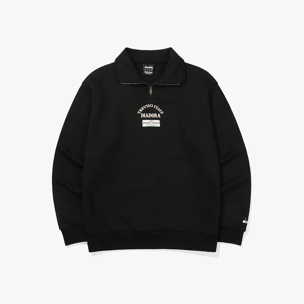 Montello 圖案 衣領 衛衣 BLACK