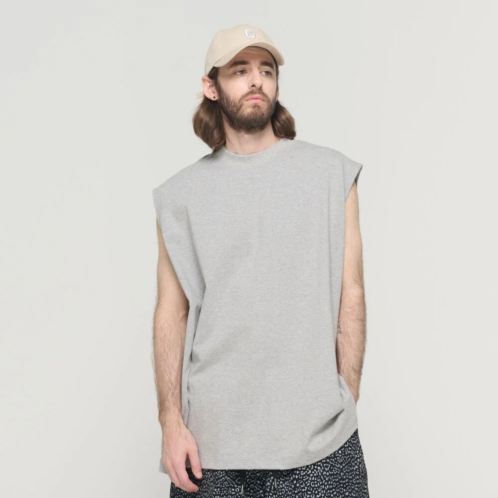 ESSENTIAL WIDE LAYERED SLEEVELESS (GRAY)