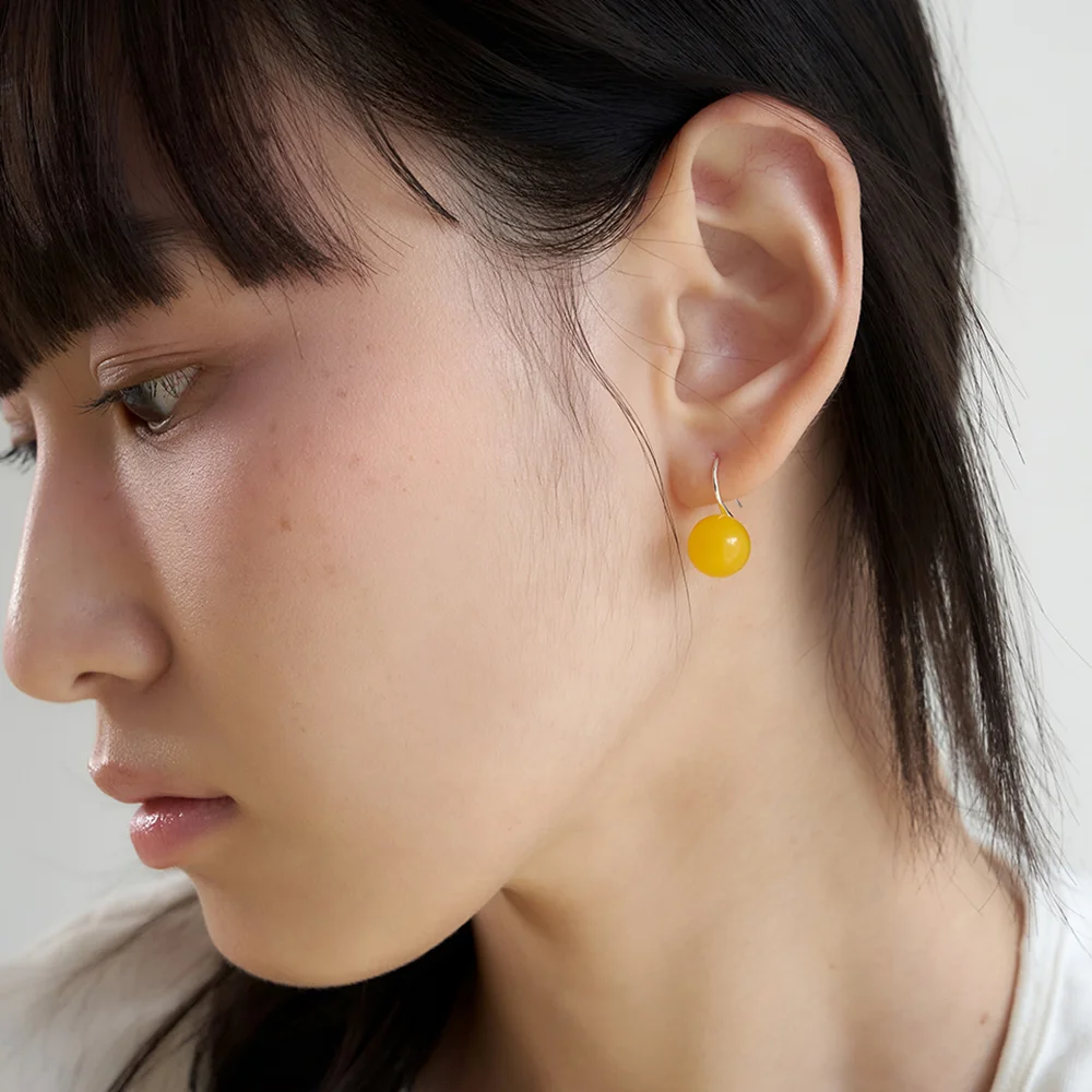 amber hook earring