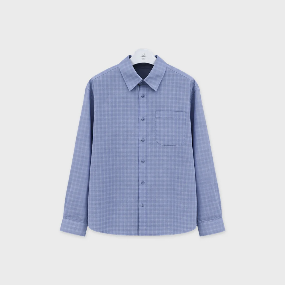 Angle Check Shirt (Powder Blue)