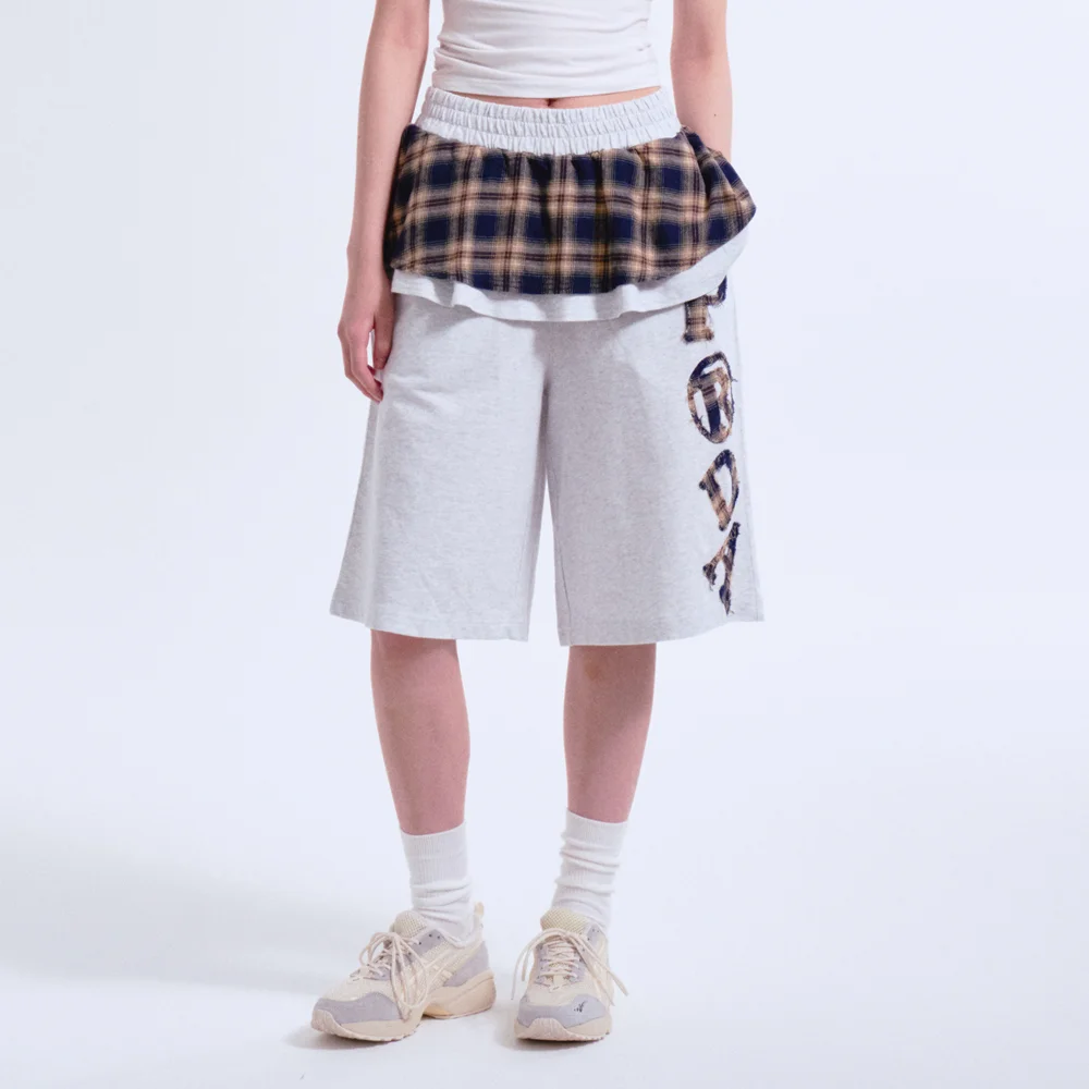 PRDA FRILL SKIRT SHORTS HEATHER GRAY