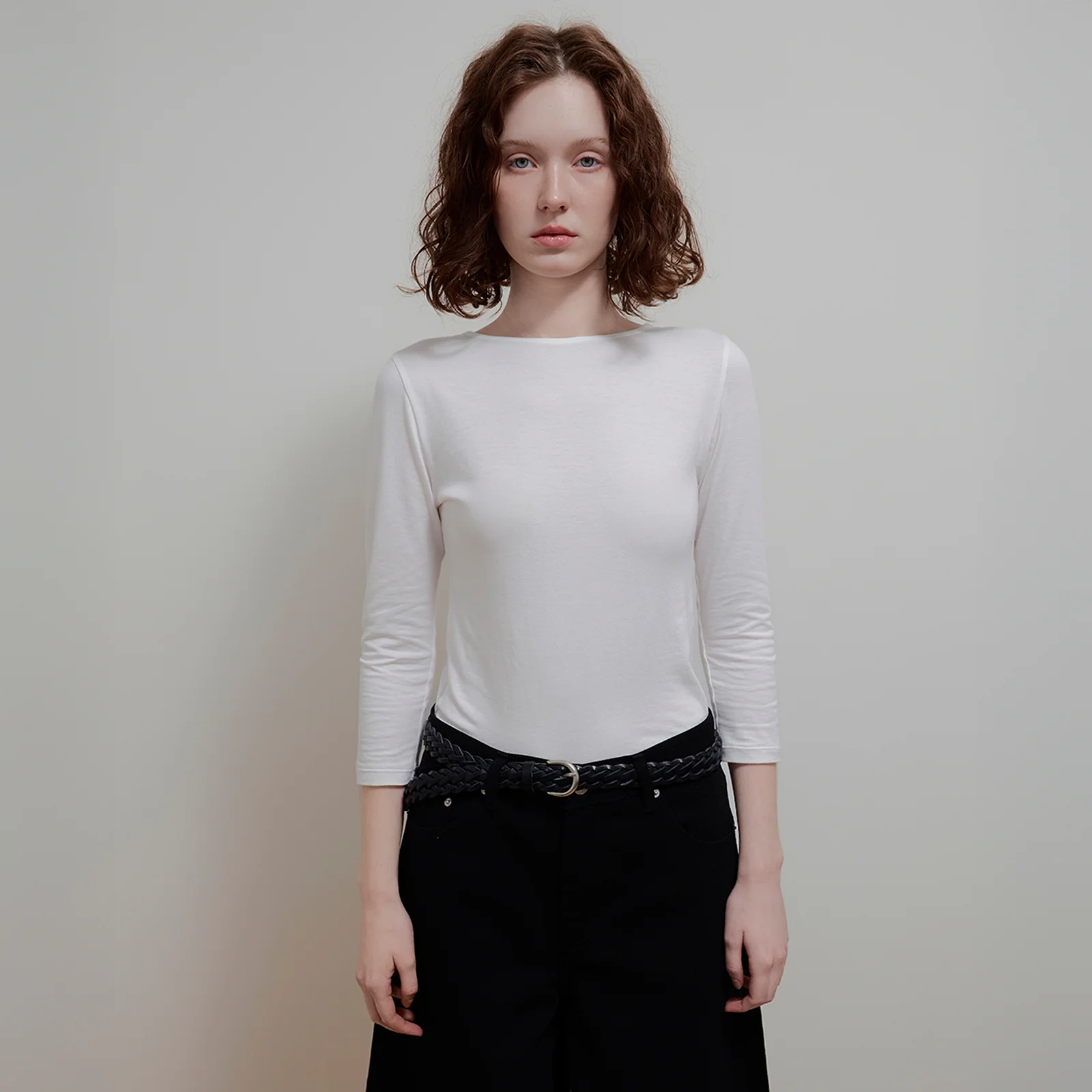 MODAL HALF SLEEVE T-SHIRT - WHITE