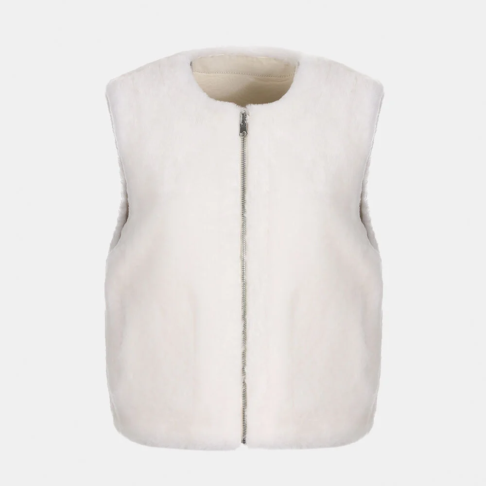 reversible mustang shearling vest_white (lamb 100%)