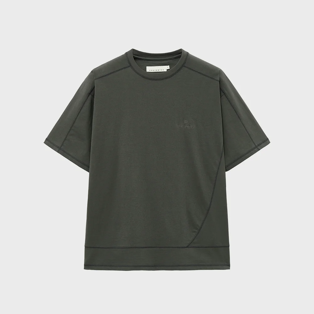 CURVED STITCH T-SHIRT (CHARCOAL)