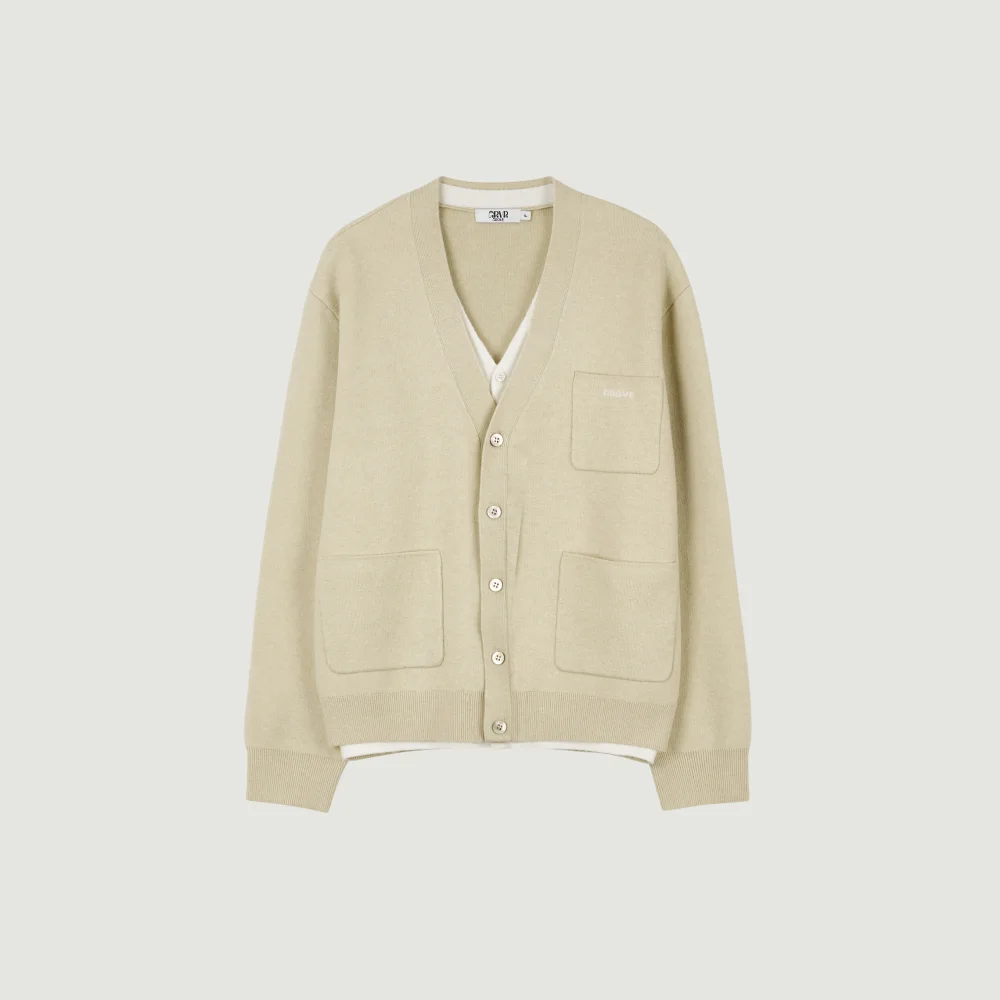 26FW ELI V-NECK DOUBLE CARDIGAN (CREAM)