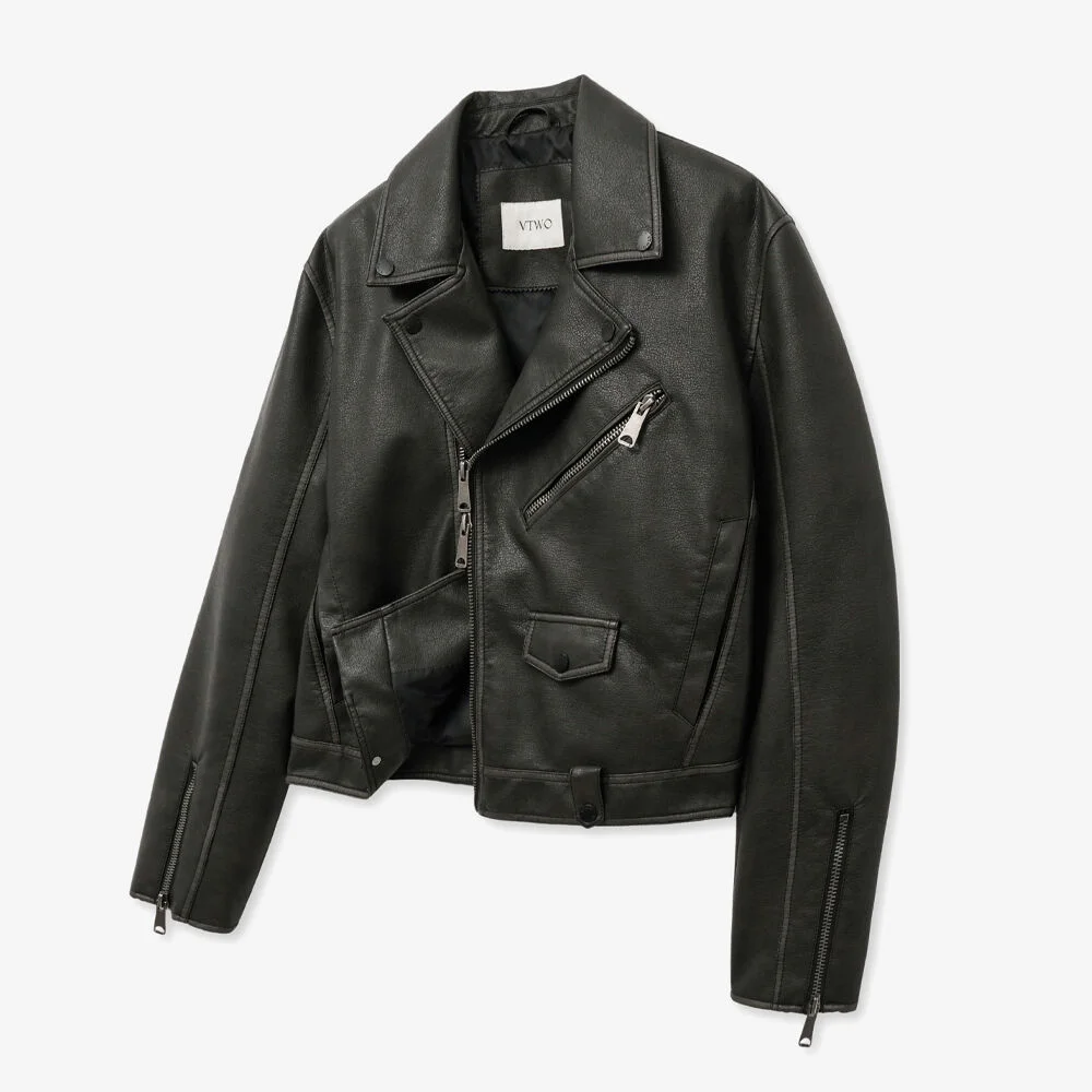 8241 水洗 皮革 Rider 外套 (BLACK)
