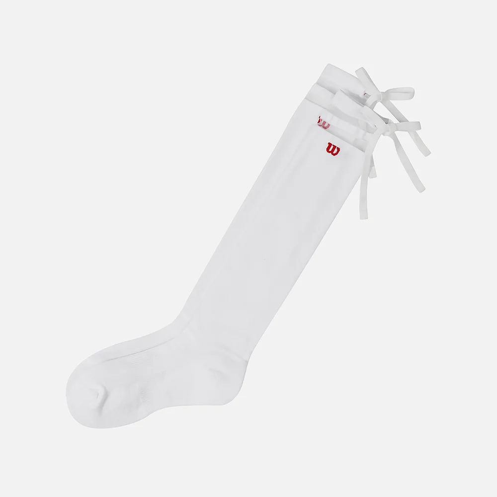 女裝 蝴蝶結 過膝襪_WU34043513WHT