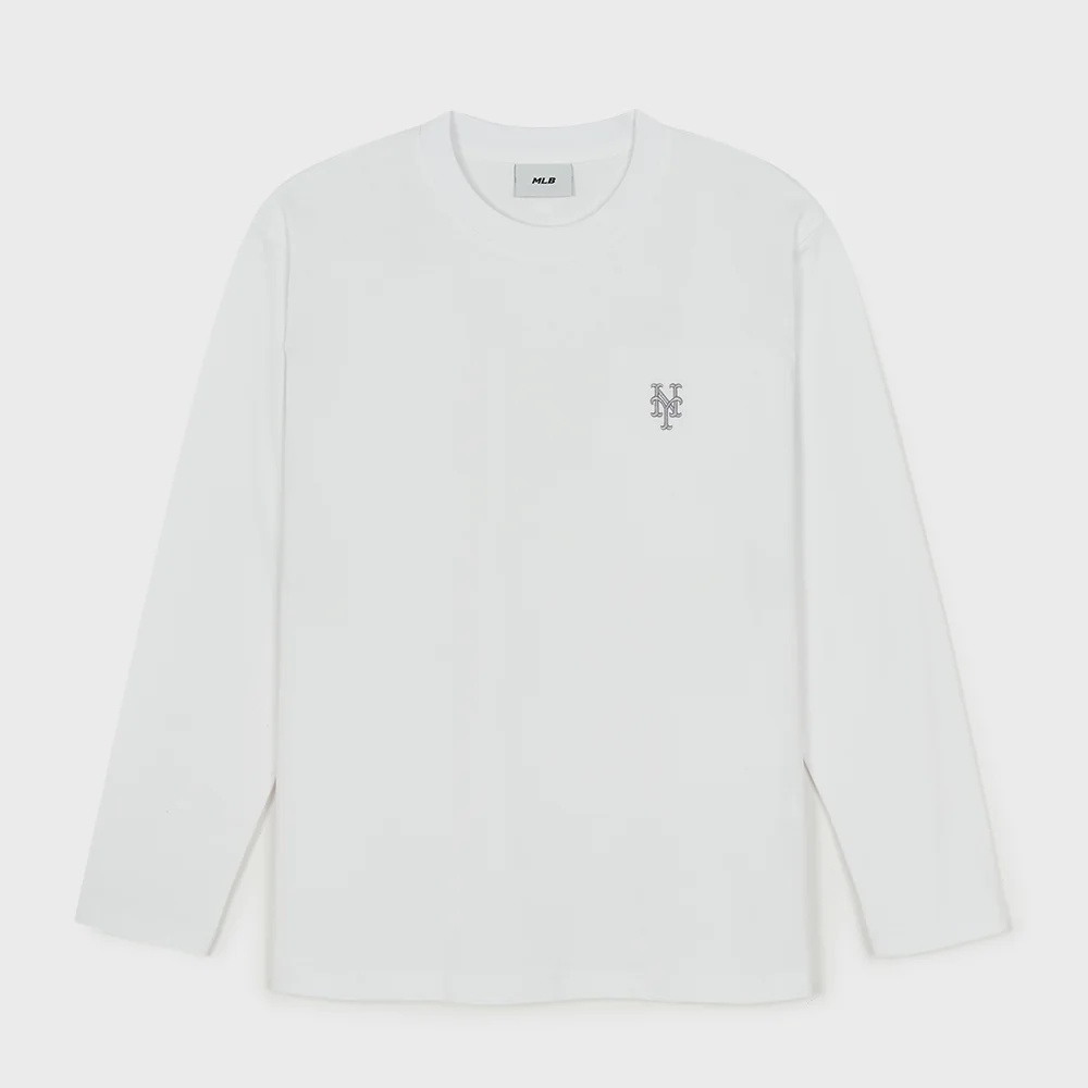 基本款 寬鬆版型 長袖 T恤 NYM (White)
