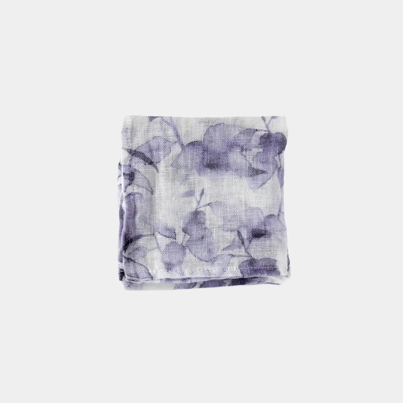 Lino Erina 立陶宛 亞麻 手帕 小絲巾 花卉 (Purple Leaf)