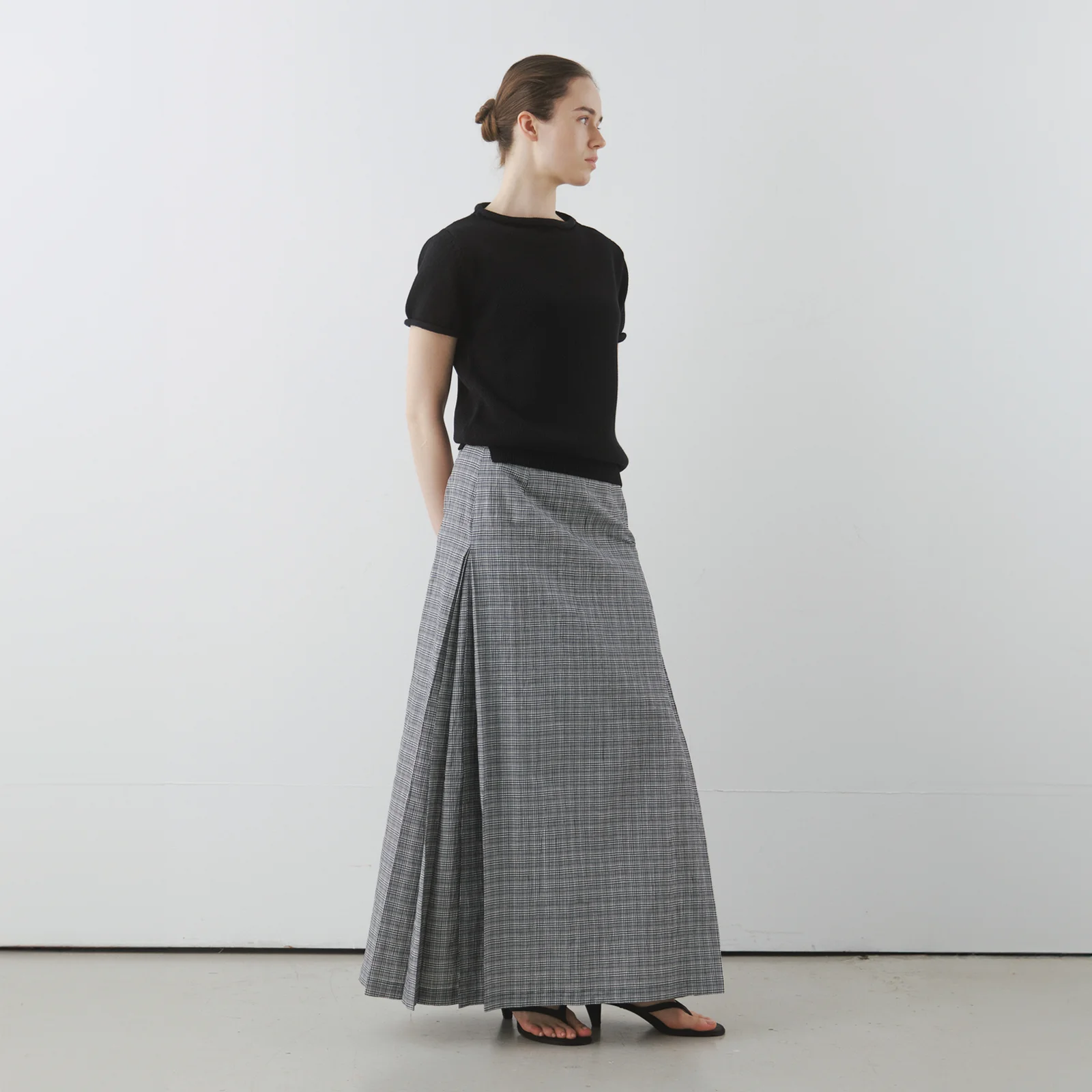 Gaea Skirt in Black Check