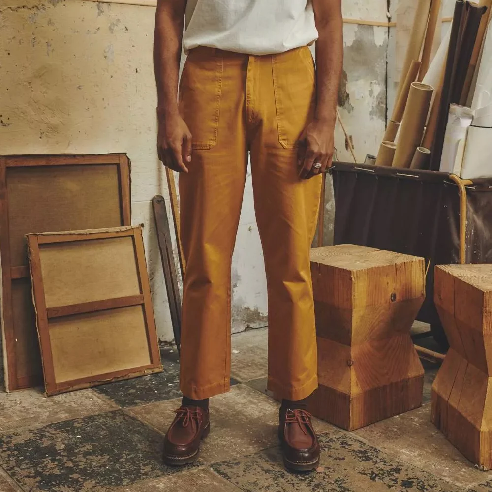 PASCAL- Gabardine work pants_Camel