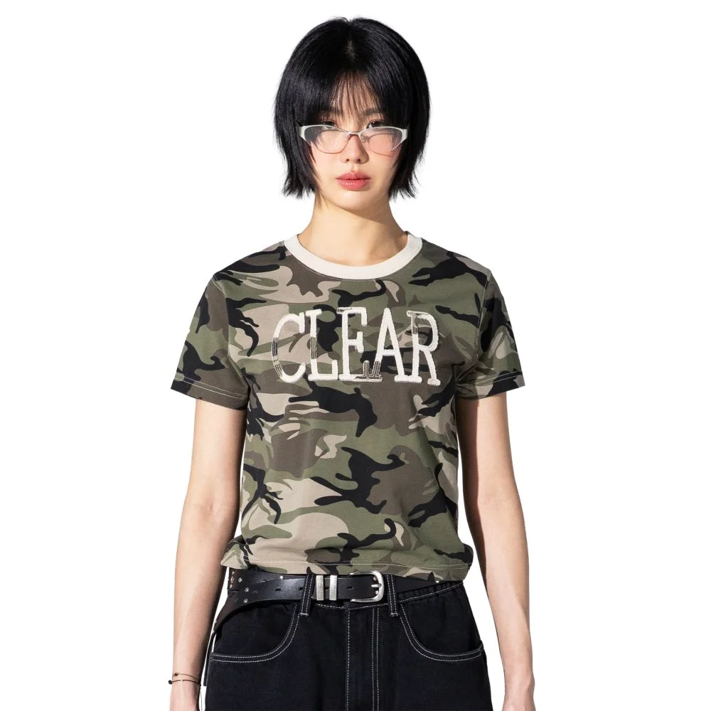 XTT159 毛邊 貼布繡 迷彩 T恤 (CAMO)