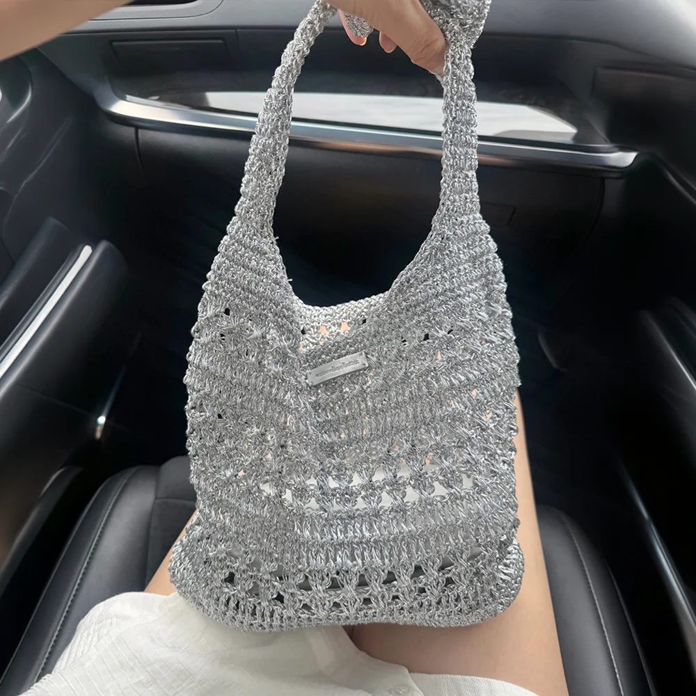 Mini Ratty Handmade Bag - Silver
