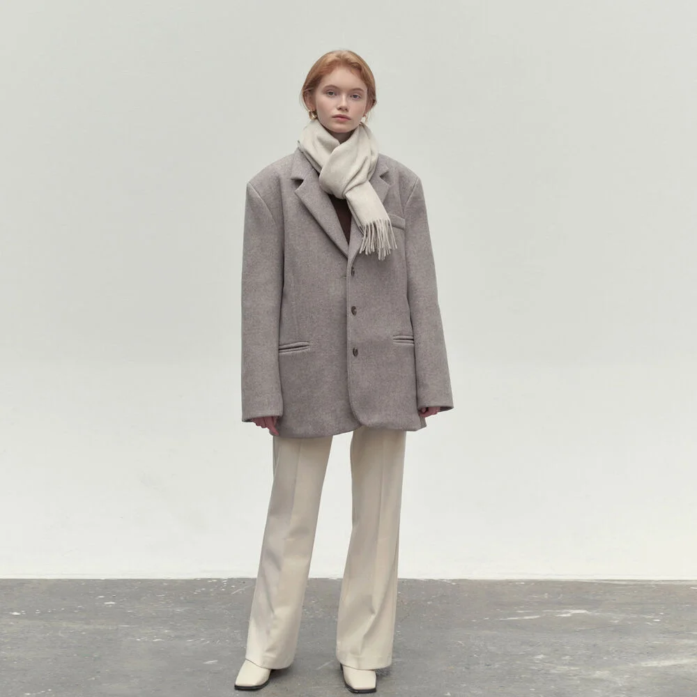 NORMAL BOXY FIT JACKET_BEIGE