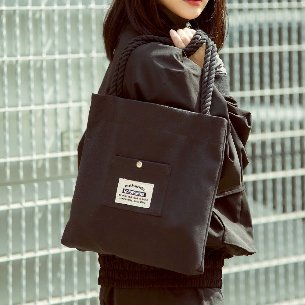ROPE COTTON ECO BAG (BLACK)