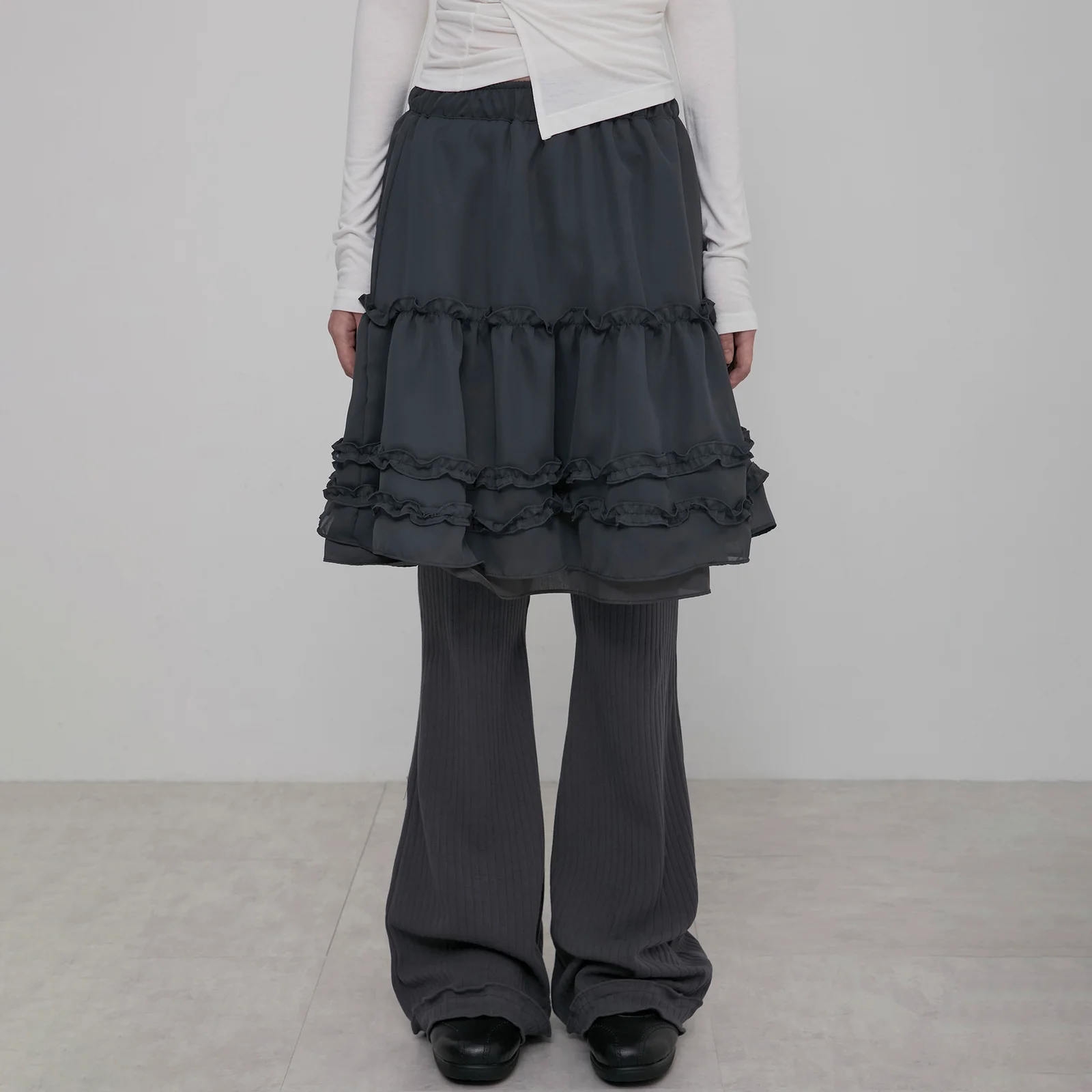 3-Layered Ruffle Skirt Pants (FL-260_2color)
