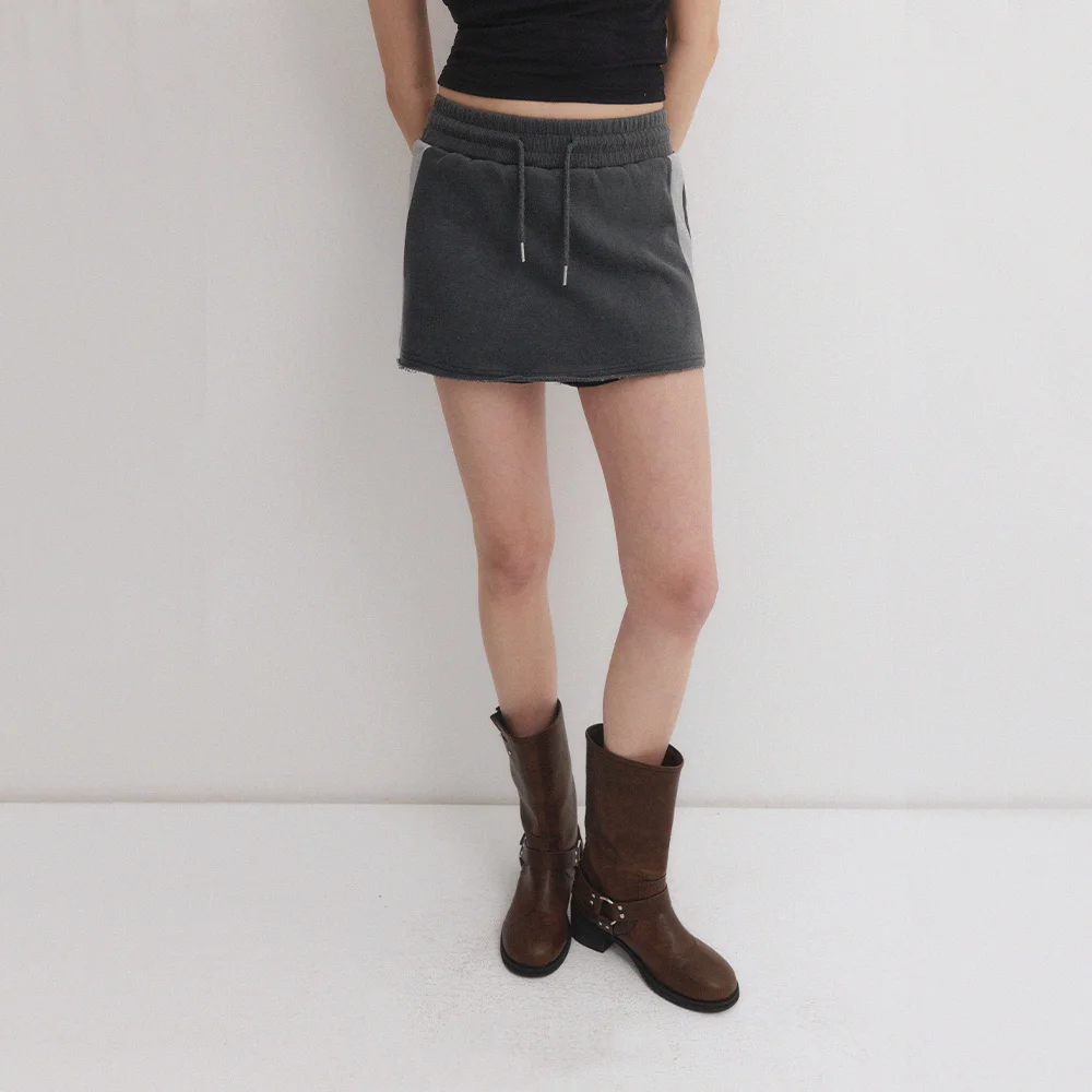 AVA SWEAT PANTSKIRT_CHARCOAL