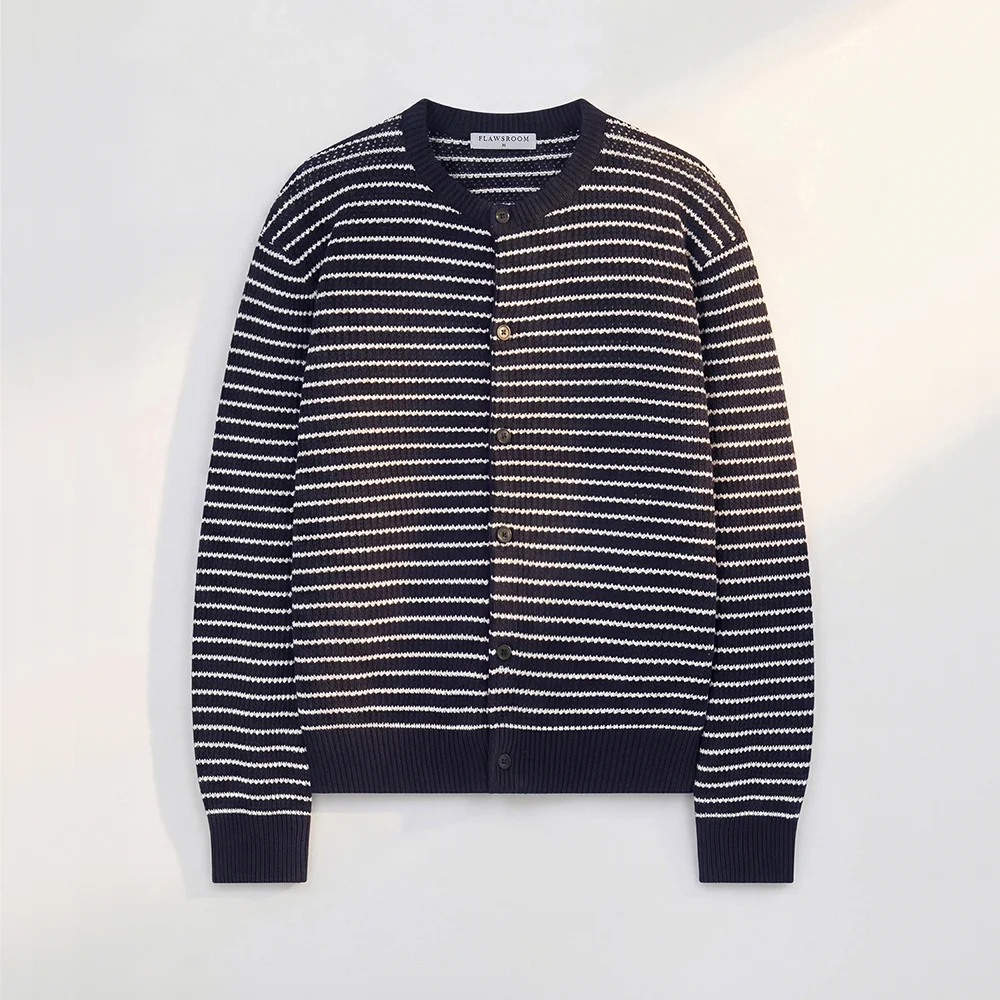 Aftersun Stripe Cardigan NAVY