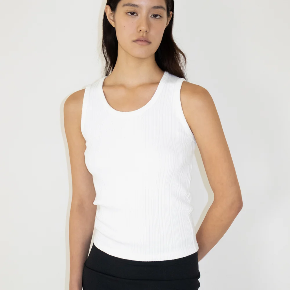 Ribbed Sleeveless Top (Ivory)