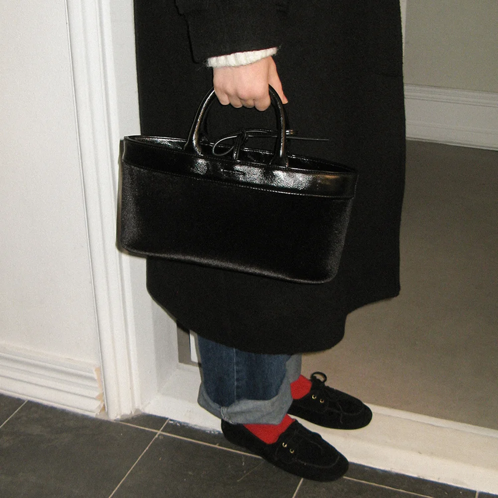 Velvet Half Dear Tote Bag - Velvet Black