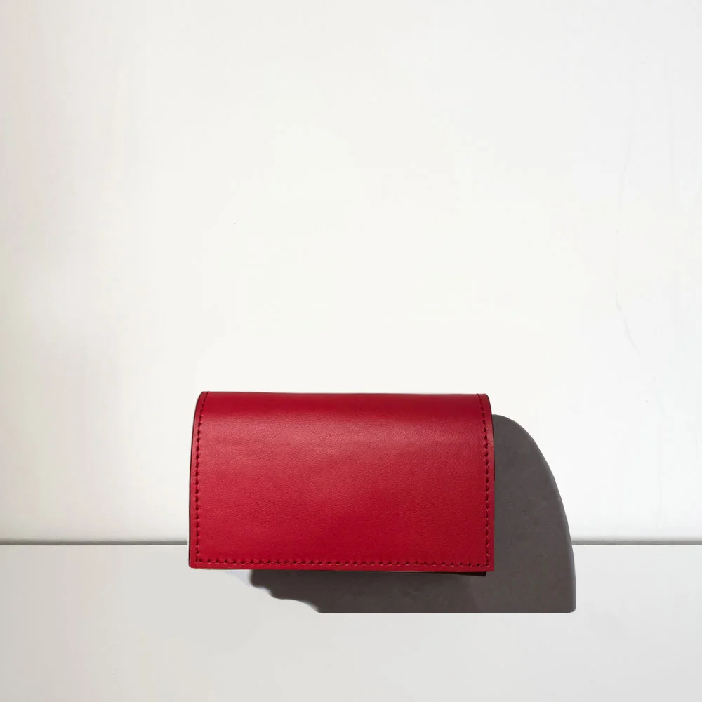 Leather Card Wallet / Red