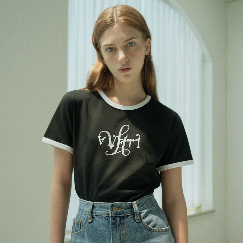 Logo Artwork Ringer T-shirt (black)