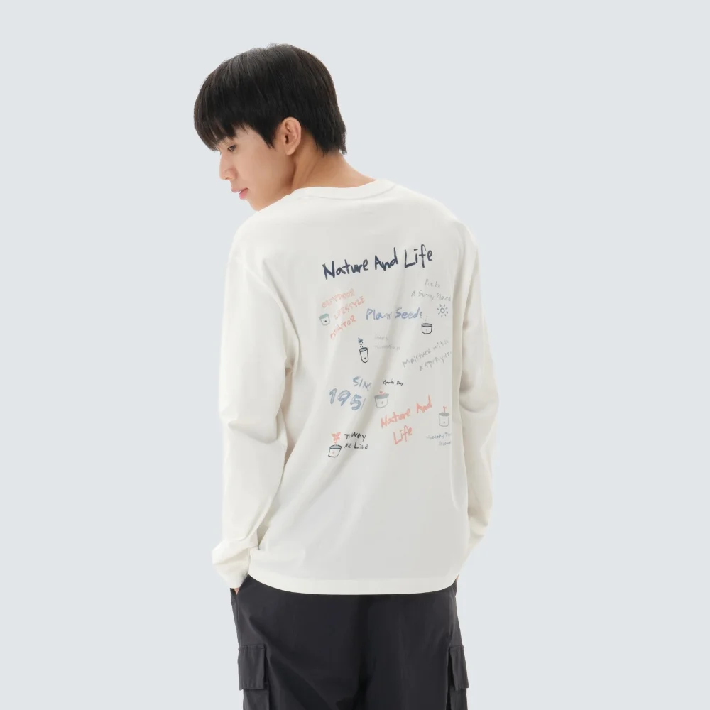 Aerocool 蠟筆 長袖 T恤 Off White (S26SUFTL74)
