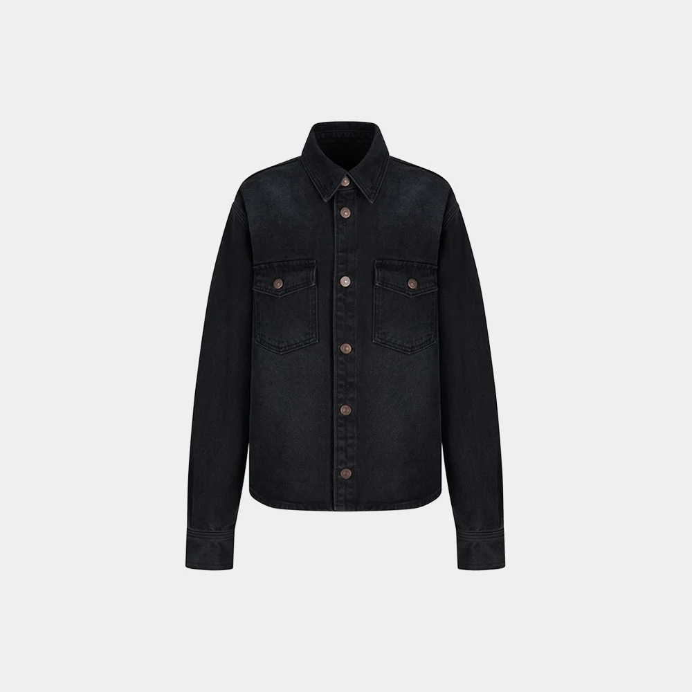 (M) TIMELESS WASHED DENIM SHIRT - BLACK