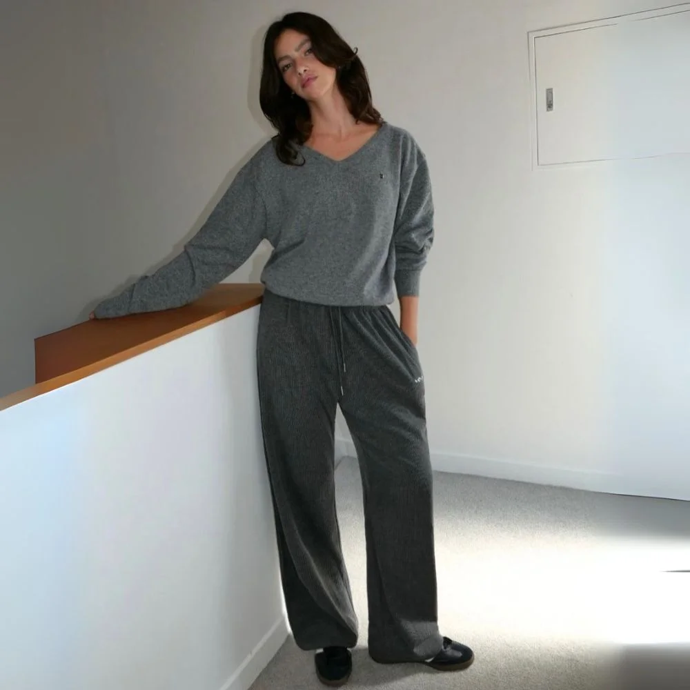 Ribbed Sweatpants 炭灰色