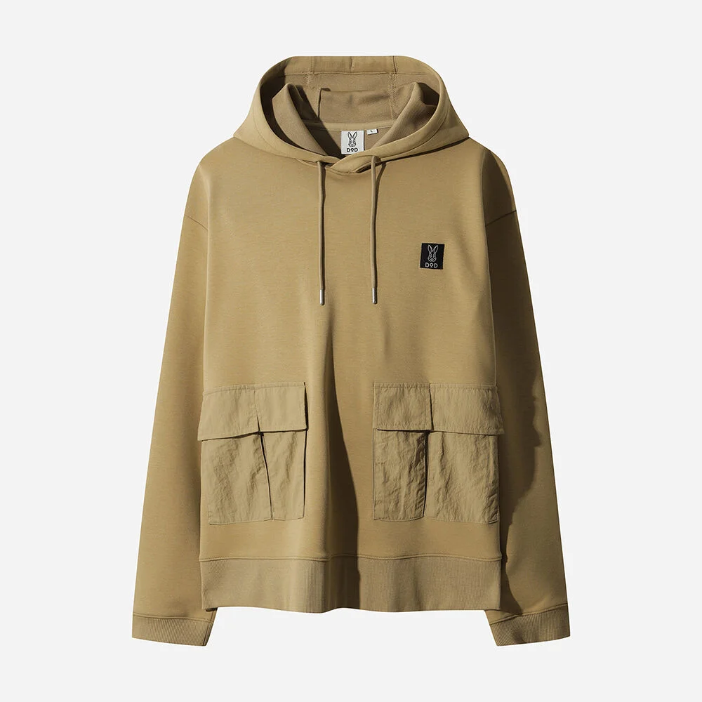 密度 外貼袋 連帽衫(TAN)