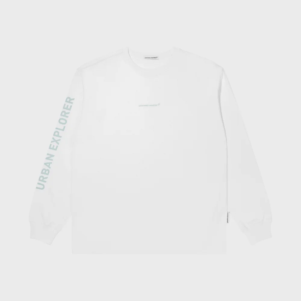 SLEEVE PRINT LONG T-SHIRTS (WHITE)