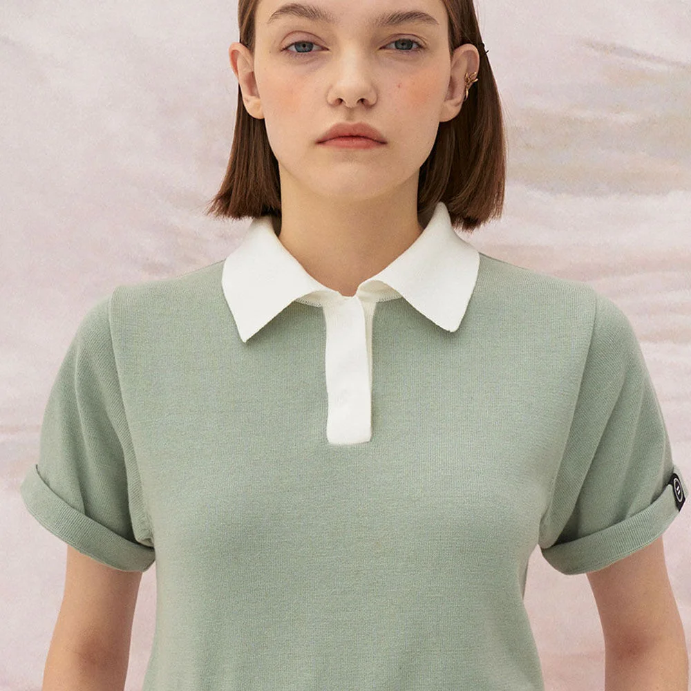 5S Organic-cotton Knit top - Mint
