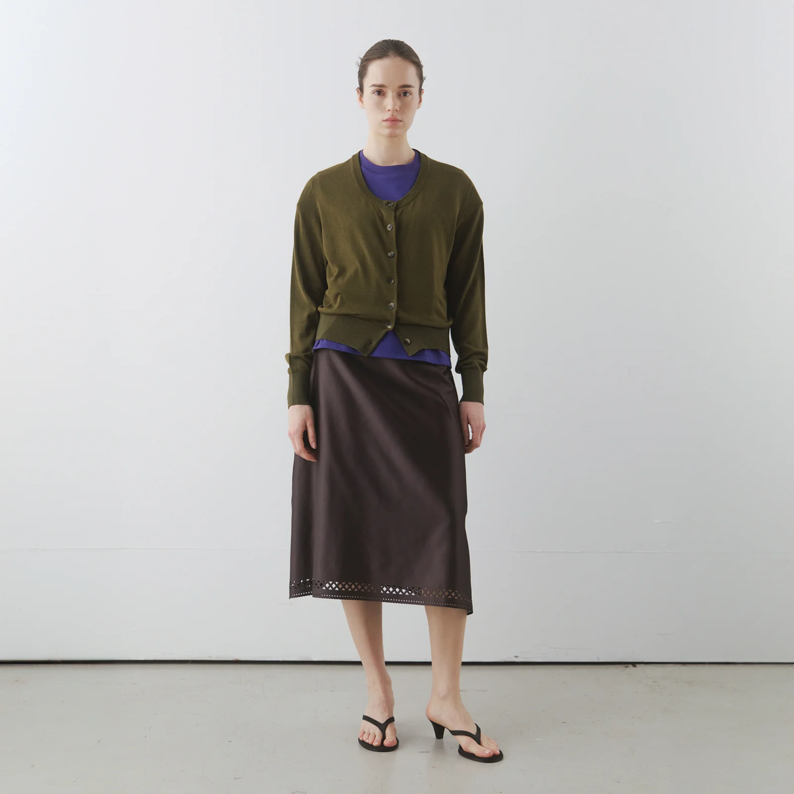 Scallop Skirt in Brown