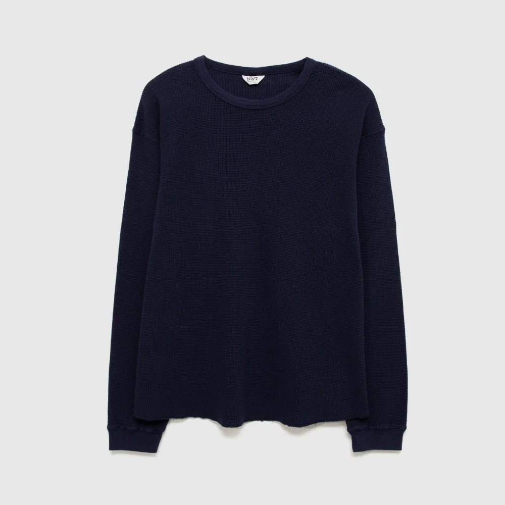 Waffle L/S Tee (Navy)