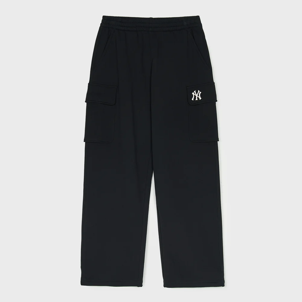 基本款 小標誌 工裝 寬褲 NY (Black)