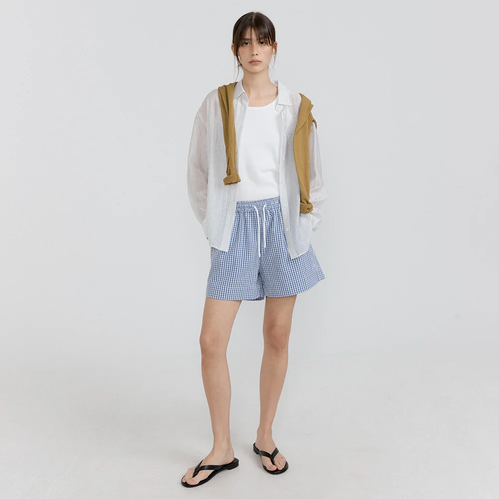 Gingham Check Shorts (Blue Check)