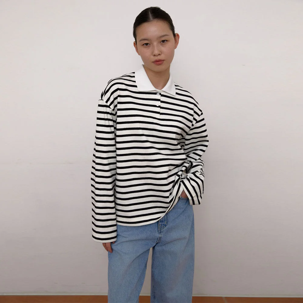 Stripe polo T-Shirts (White)