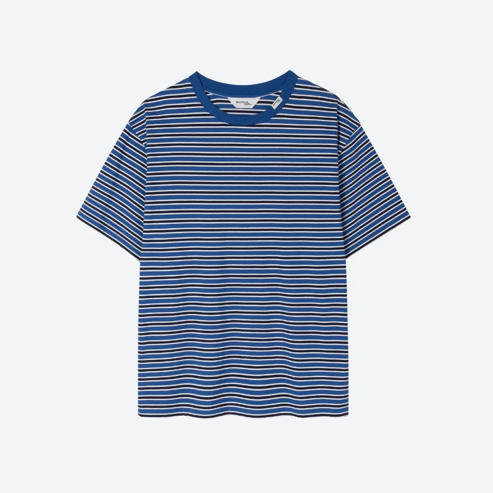 M.C UNISEX, Stripe Oversized T-Shirt / BLUE STRIPE