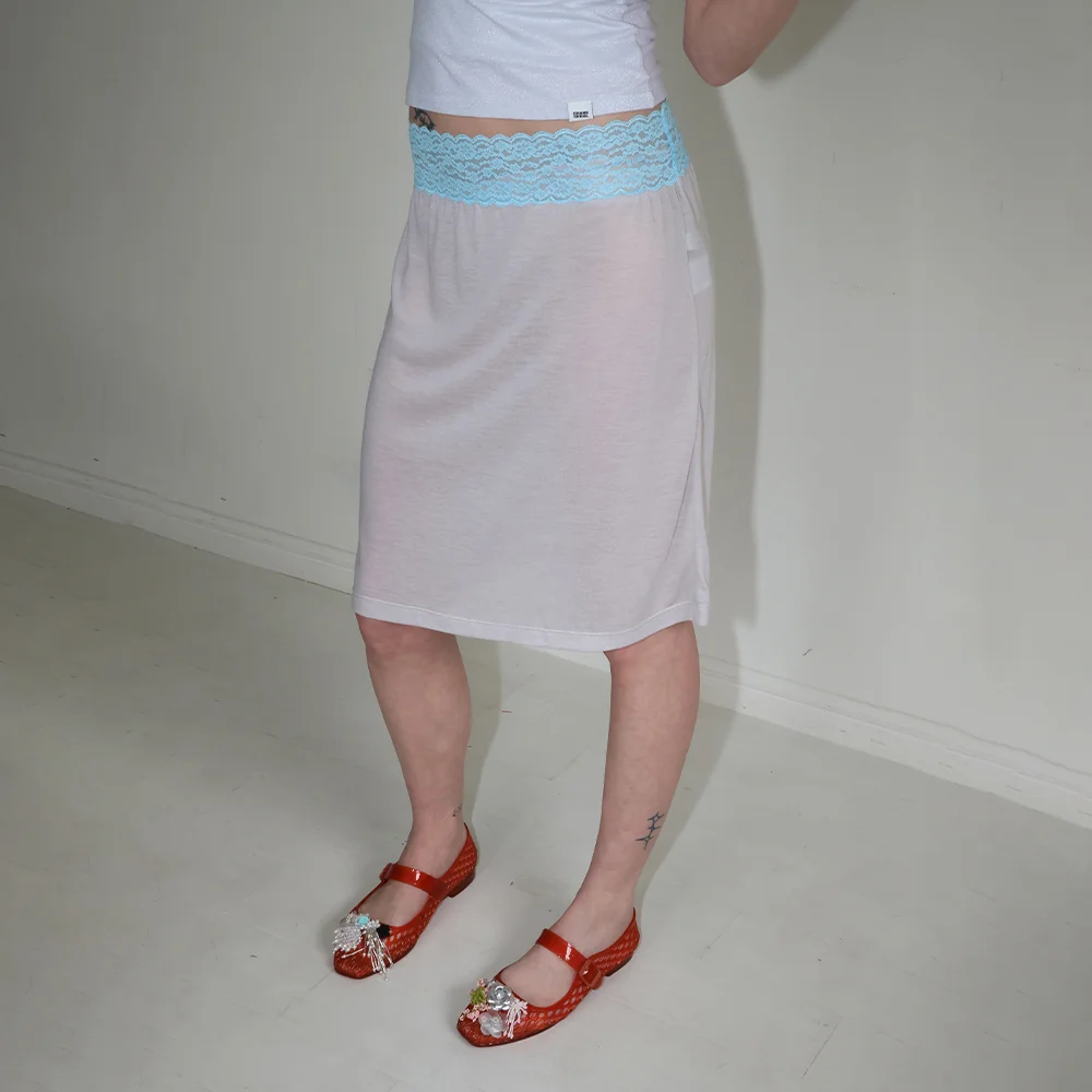 UNDERLACE JERSEY SKIRT_GREY