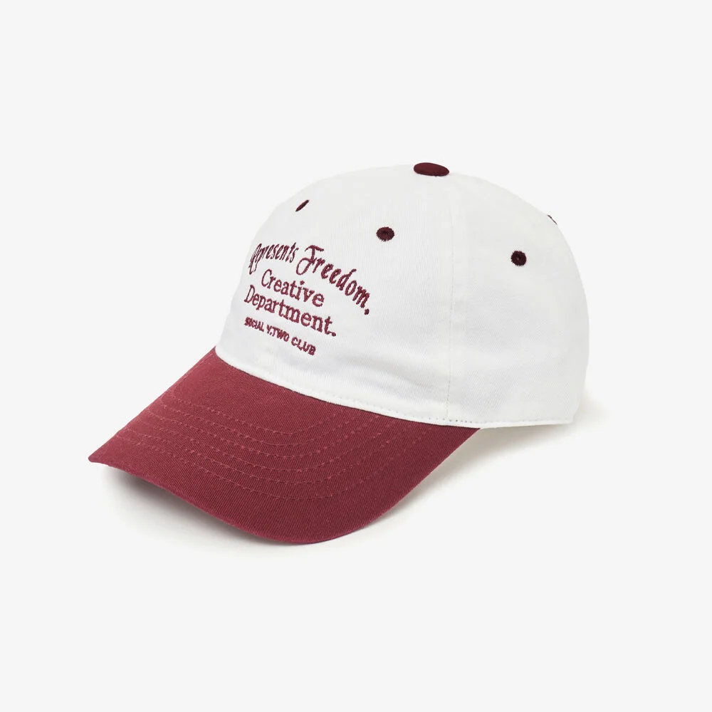 creative 雙色 棒球帽 (BURGUNDY)