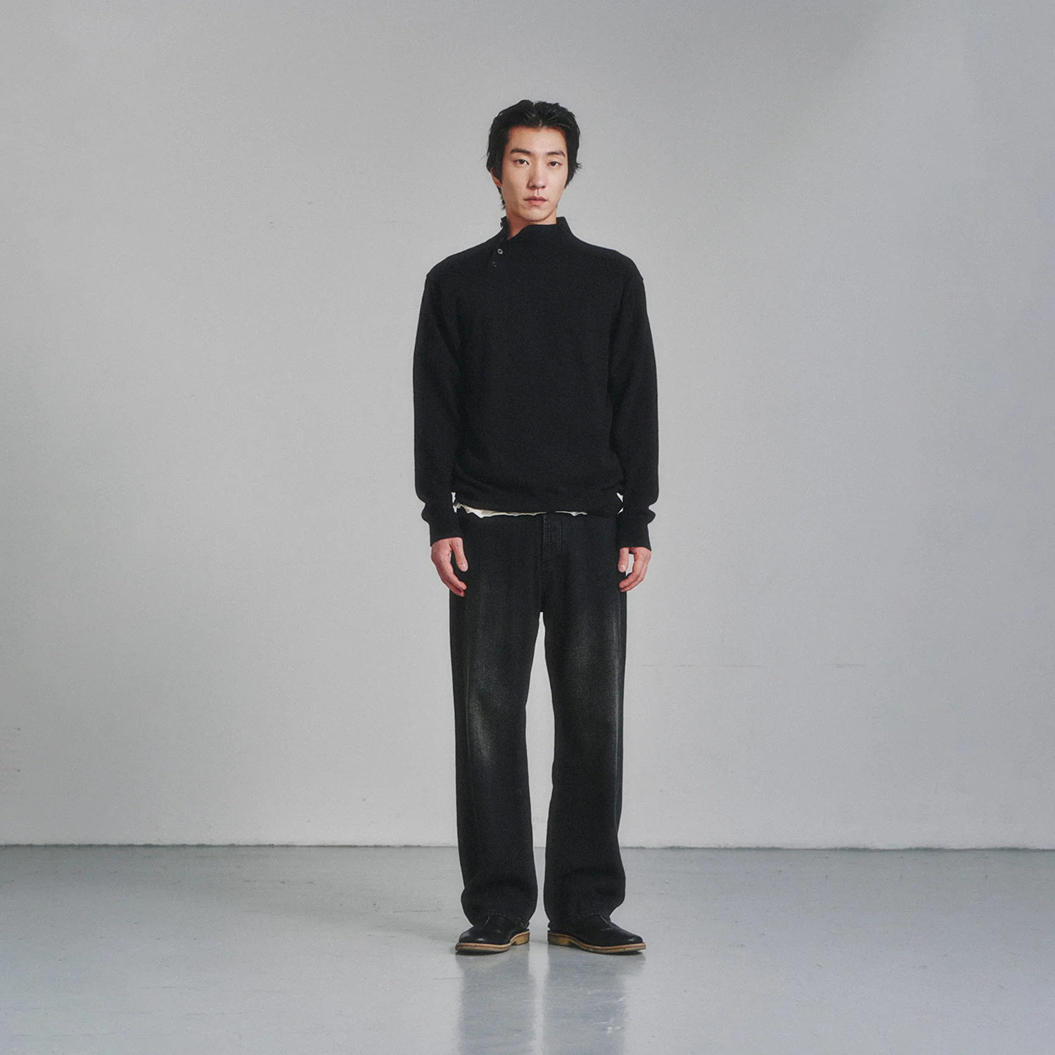 Sashiko 5P Pants_Japanese Fabric_Vintage Black