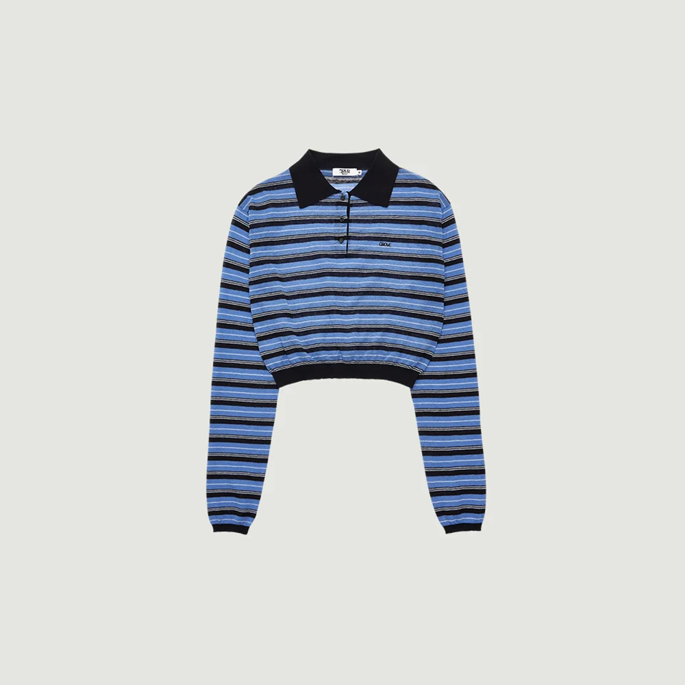 ESTHER STRIPE COLLAR KNIT (BLUE)