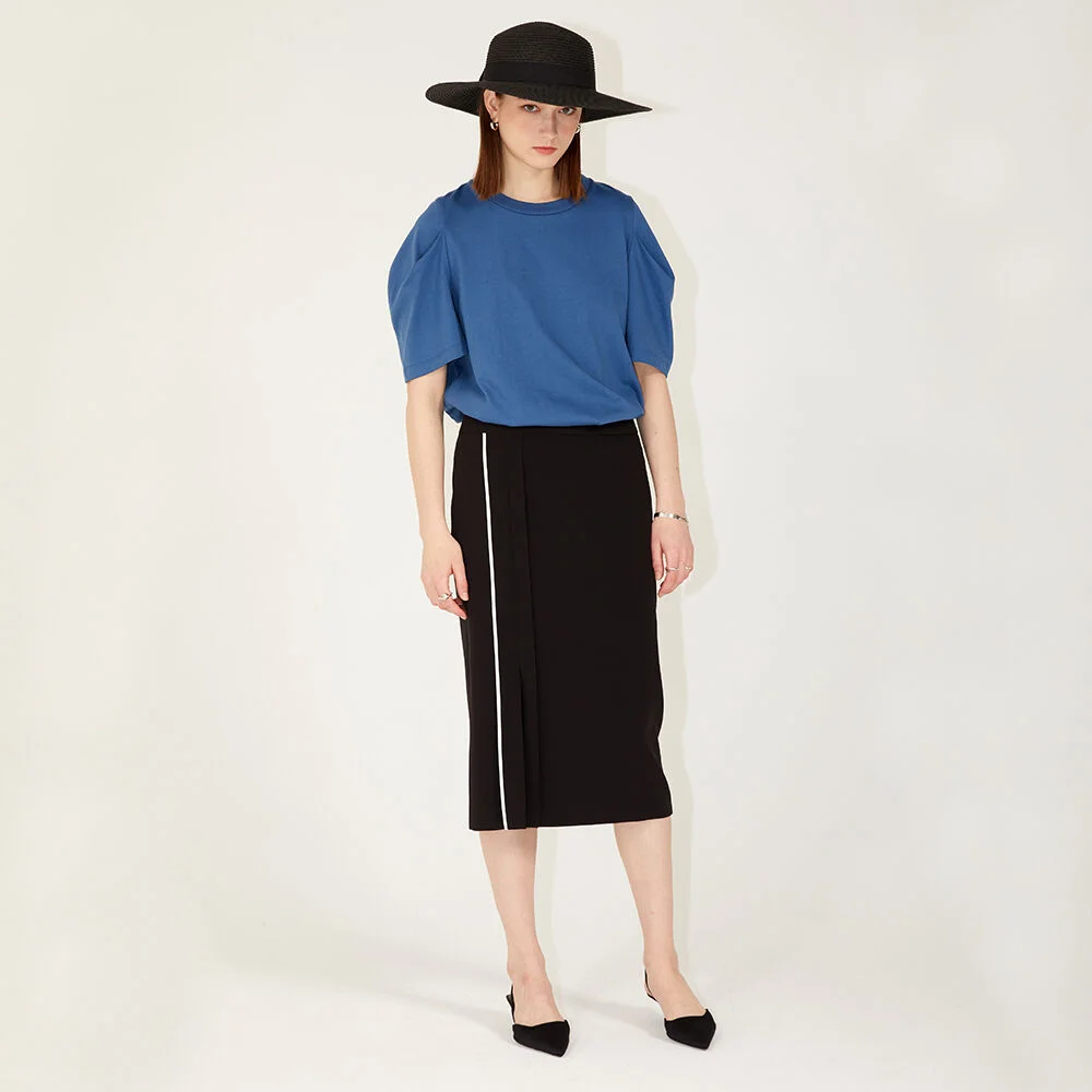 Midi Slit Skirt_Black